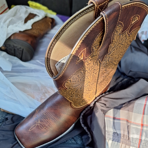 Ariat Floral Embossed Leather Boots - Picture 2 of 4